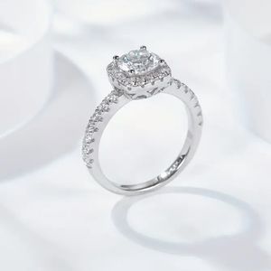 Elegant 1ct Pave' Halo Moissanite Diamond Ring